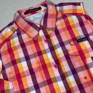 Columbia PFG Super Bonehead Plaid Sleeveless Fishing Shirt Top Women's Medium*